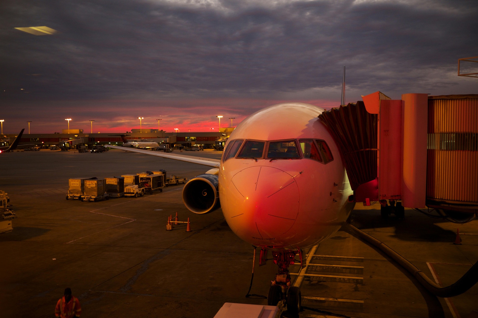 Cargo aircraft at an airport